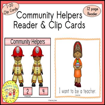 Preview of Community Helpers Emergent Reader and Clip Cards
