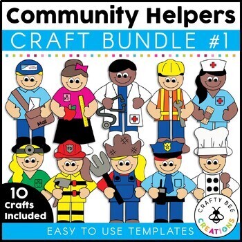 Preview of Community Helpers Crafts Bundle 1 | Career Day Activities