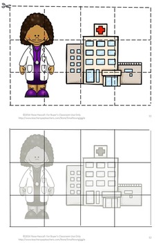 community helpers activities matching puzzles printable cut and paste