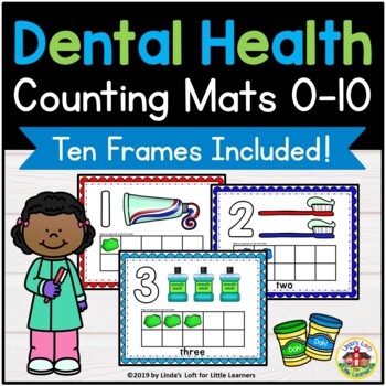 Dental health number sense ten frame playdough mat