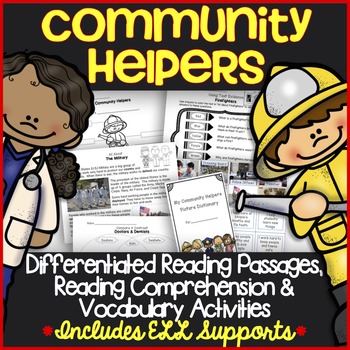 Preview of Differentiated Community Helpers Reading Passages, Comprehension & Vocabulary