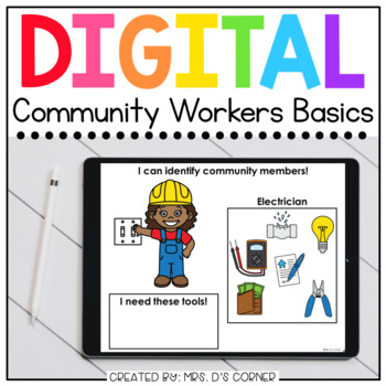 Preview of Community Helpers Digital Basics for Special Ed | Distance Learning