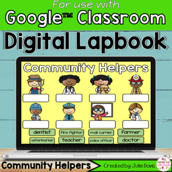 Preview of Community Helpers Digital Interactive Notebook Google Classroom