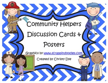 Preview of Community Helpers Discussion Cards and Posters