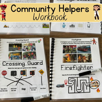 Preview of Community Helpers Dry Erase Work Sheets