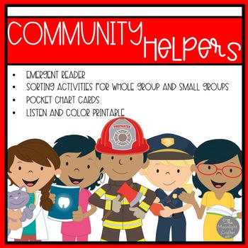 Preview of Community Helpers Emergent Reader with Sorting and Language Materials