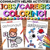 Community Helpers Coloring Sheets with Equipment Vocabular