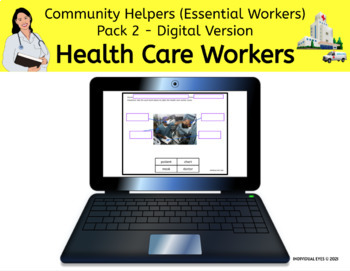 Preview of Community Helpers Essential Workers Pack 2 Health Care Workers Google Slides 