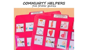 Preview of Community Helpers File Folder Games