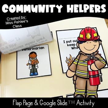 Preview of Community Helpers Flap Page and Google Slide™ Activity | Special Ed Resource