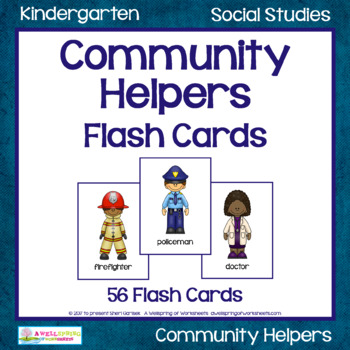 Community Helpers Flash Cards By A Wellspring Of Worksheets Tpt
