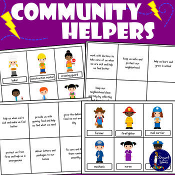 Preview of Community Helpers Flashcards and Writing Unit