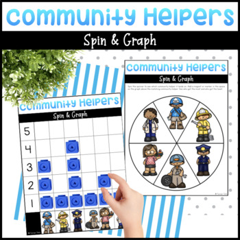 Preview of Community Helpers Spin & Graph Math Activity