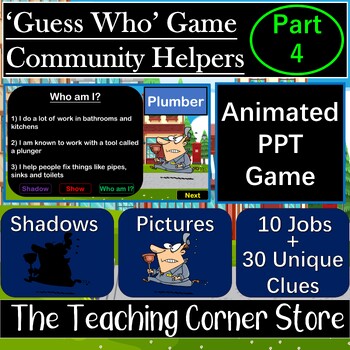 Preview of Community Helpers - Guess Who PPT Game - Shadows, Clues, Pictures (Part 4)