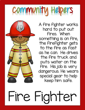 Community Helpers Informational Text Pack - Fire Fighter Free Sample!