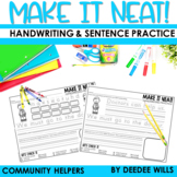 Community Helpers Handwriting Practice Themed Handwriting 
