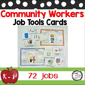 Preview of Community Workers Job Tool Cards Kindergarten & First Grade