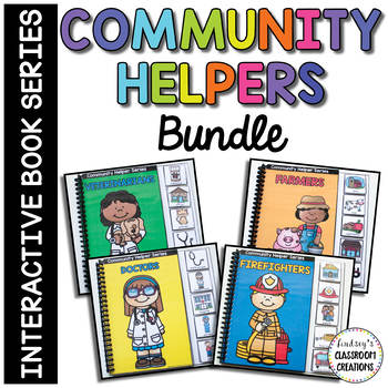 Preview of Community Helpers Interactive Books Bundle - Firefighter, Doctor, and More