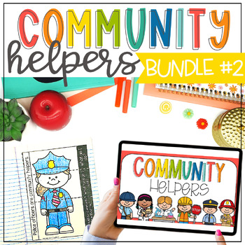 Preview of 5 Community Helpers Interactive Notebook & Slideshow Lesson Bundle #2