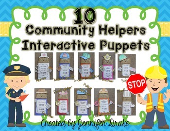 Preview of Community Helpers Interactive Puppets!  Set of 10!