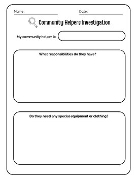 Preview of Community Helpers Investigation