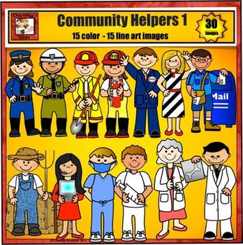 Preview of Community Helpers Clip Art - Jobs and Careers by Charlotte's Clips