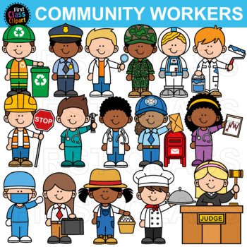 Preview of Community Helpers Kids Clip Art
