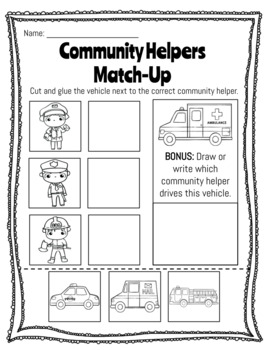 Preview of Community Helpers Match-Up **FREEBIE**