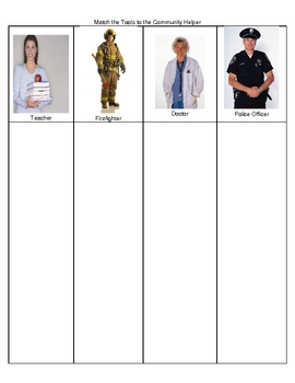 Preview of Community Helpers: Match the Tools