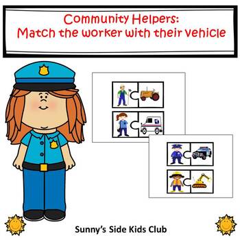 Preview of Community Helpers:  Match the worker with their vehicle