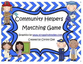 Preview of Community Helpers Matching Game- Community Helper to Name