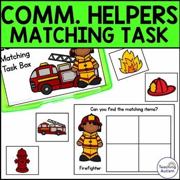 Preview of Community Helpers Matching Task Box