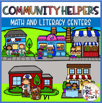 Preview of Community Helpers Math Phonics Letters and Literacy Center Activities | careers 