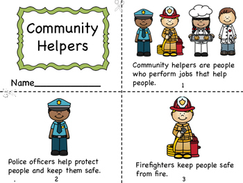 Community Helpers Mini Book by Miss P's PreK Pups | TpT