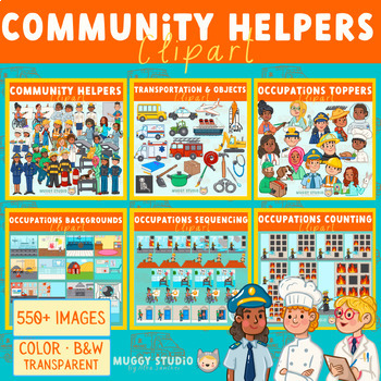 Preview of Community Helpers - Occupations Clipart Bundle