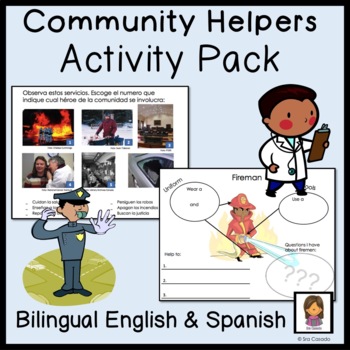 Preview of Community Helpers Ayudantes de la Comunidad | bilingual Spanish English