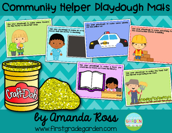 Preview of Community Helpers Playdough Mats