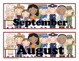 Community Helpers Pocket Chart Calender Cards (July, Augus
