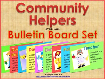 Preview of Community Helpers Posters / Bulletin Board Set