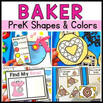 Preview of Community Helpers Preschool Baker Shape and Color Centers