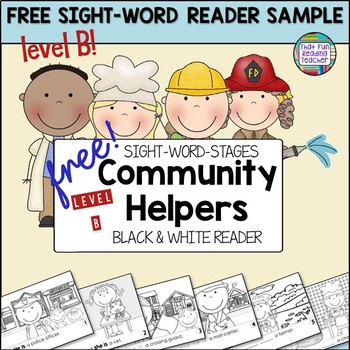 Preview of Community Helpers | Printable leveled sight word reader