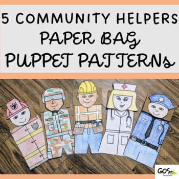 Preview of Paper Bag Puppet Craft - Community Helpers