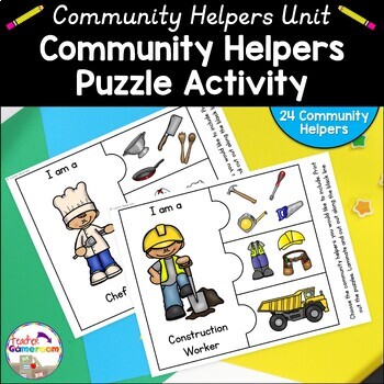 Preview of Community Helpers Puzzle Activity