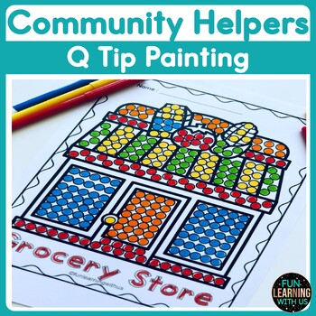 Preview of Community Helpers Q-Tip Crafts | Labor Day Activities