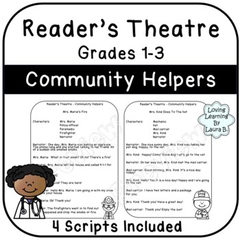 Preview of Community Helpers Reader's Theatre for grades 1 - 3,      Scripts  Drama Fluency