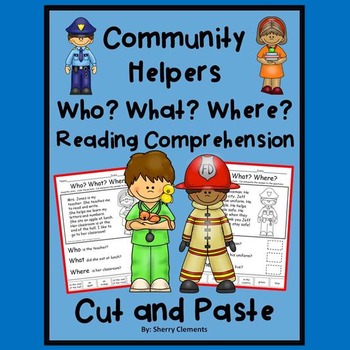 Preview of Community Helpers Reading Comprehension Passages | Wh Questions