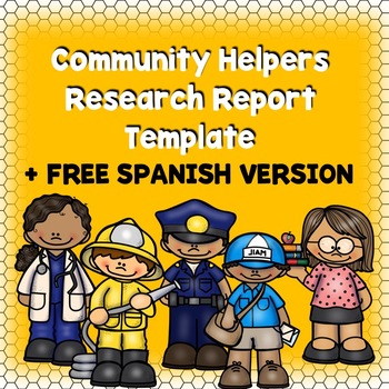 Preview of Community Helpers Research Report + FREE SPANISH VERSION
