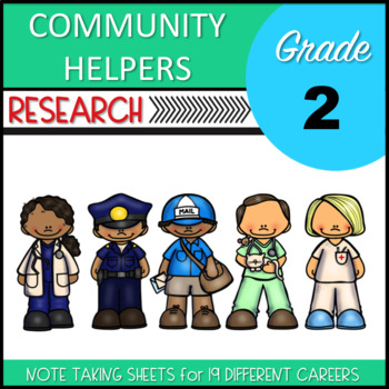 Preview of Second Grade Community Helpers Research Project - Print Version