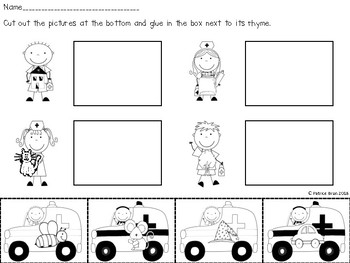 community helpers rhyming worksheet by kinderparty tpt