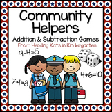 Community Helpers Roll & Cover Addition & Subtraction Games